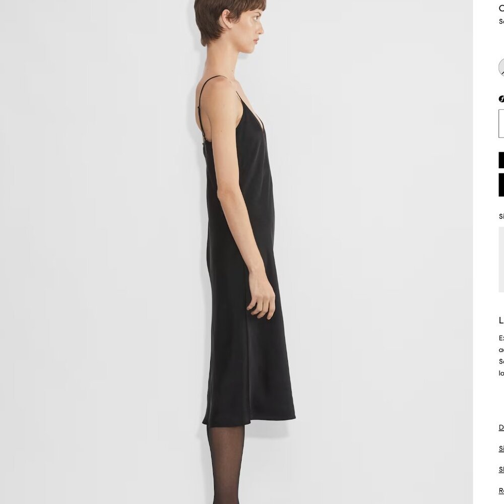 Only Slip Satin Midi Dress Aritizia Black - Picture 7 of 10